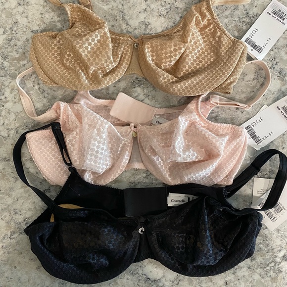 Never Been Worn! Nude Chantelle Under Wire Bras- 3 Piece Bundle- Size 34D - Picture 1 of 9